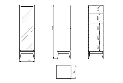Шкаф с витриной 1-но дв. 