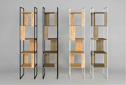 Стеллаж "Art Collection" 430; узкий; *КМ-009.430; бейц-масло, белый металл