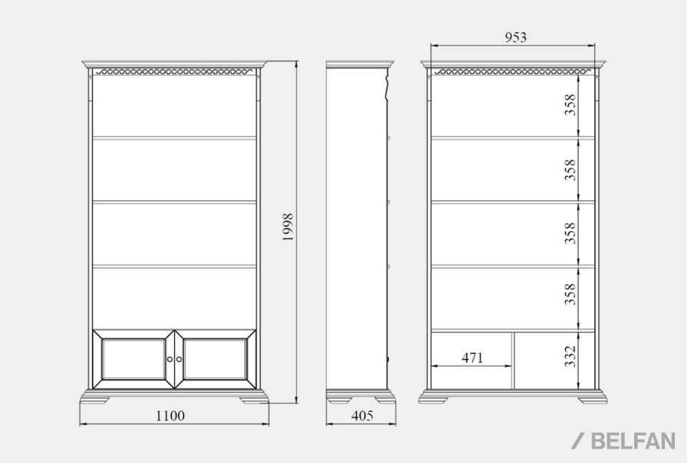 Стеллаж "Лика" массив и шпон дуба 4
