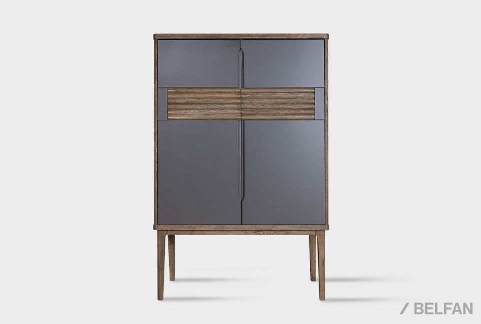 Тумба высокая "Уоллстрит" массив дуба, МДФ 1