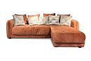 "Kassel" диван с оттоманкой; раскл.; 2ML6MR; Выкатной Roll-out (1350правый; Evita Terra+Evita Cocoa (гр.Т4/АРБ)