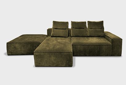 "Хьюго" диван с оттоманкой и пуфом; нераскл.; 03+08+20+3; Divo 11 (гр.4/НФ)