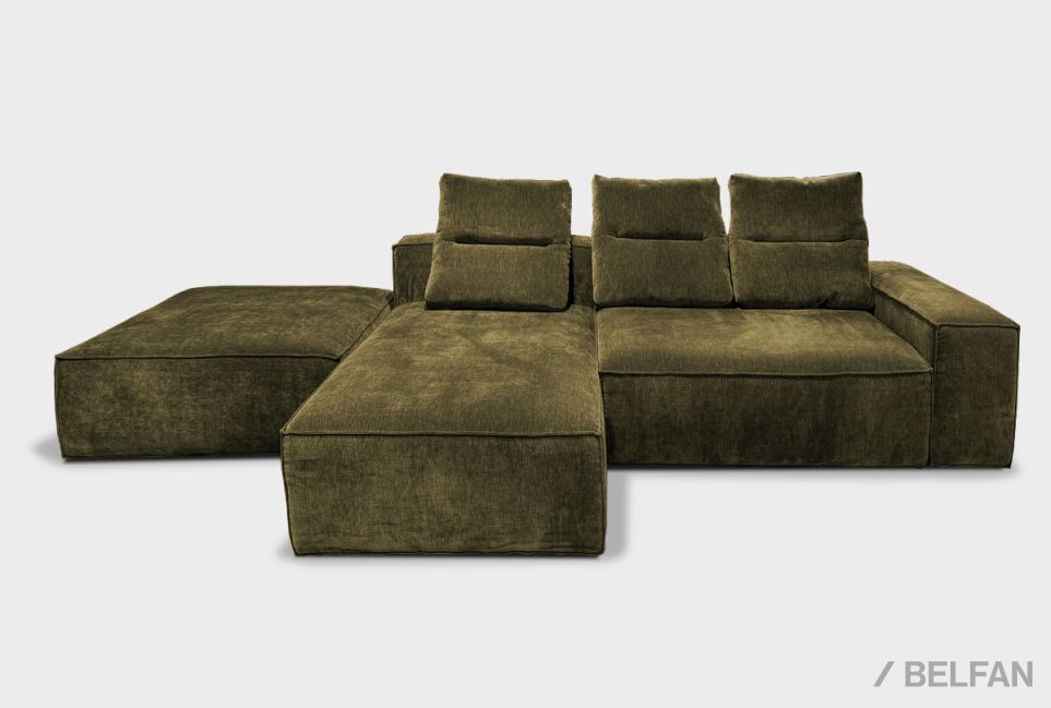 "HUGO" диван с оттоманкой и пуфом 1