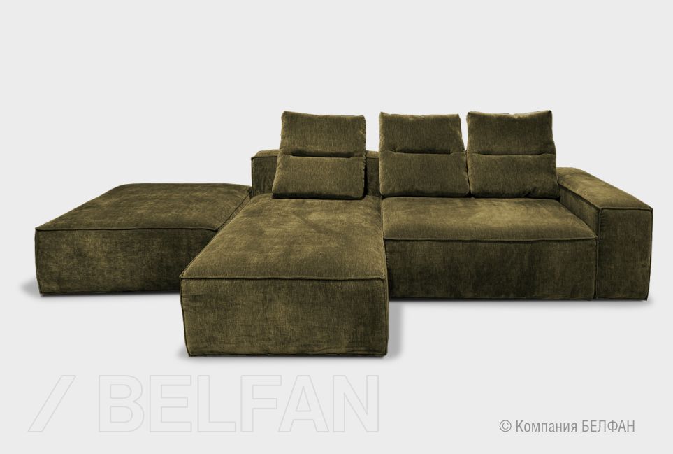 "HUGO" диван с оттоманкой и пуфом 1