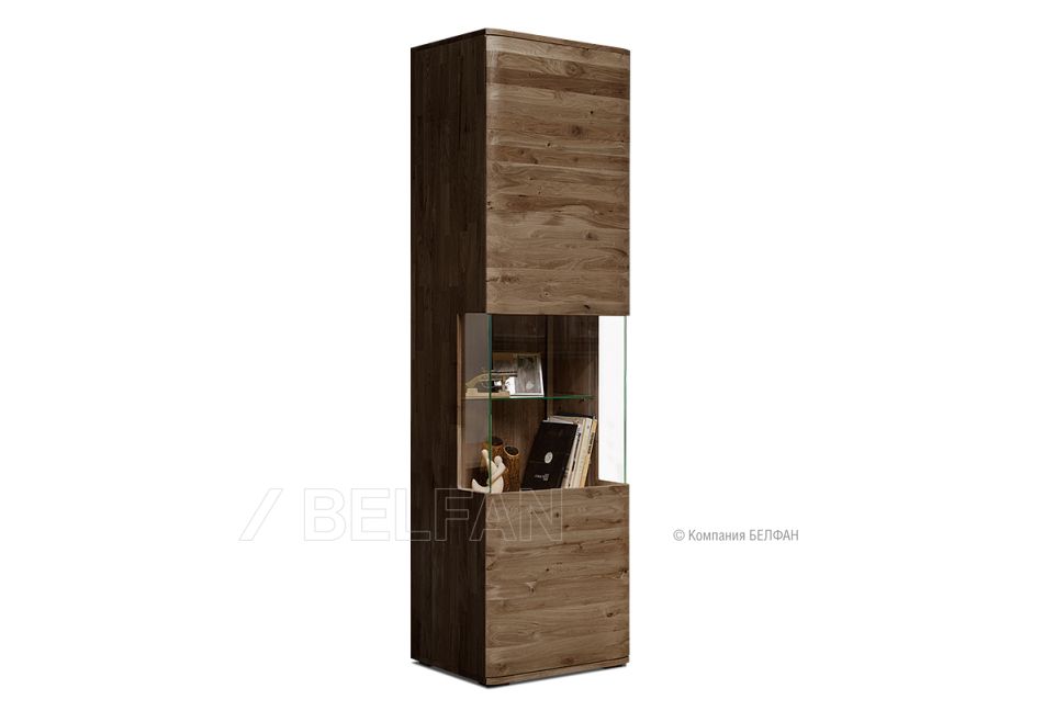 Шкаф с витриной 1-но дверный "Мидгард" (левый); графит