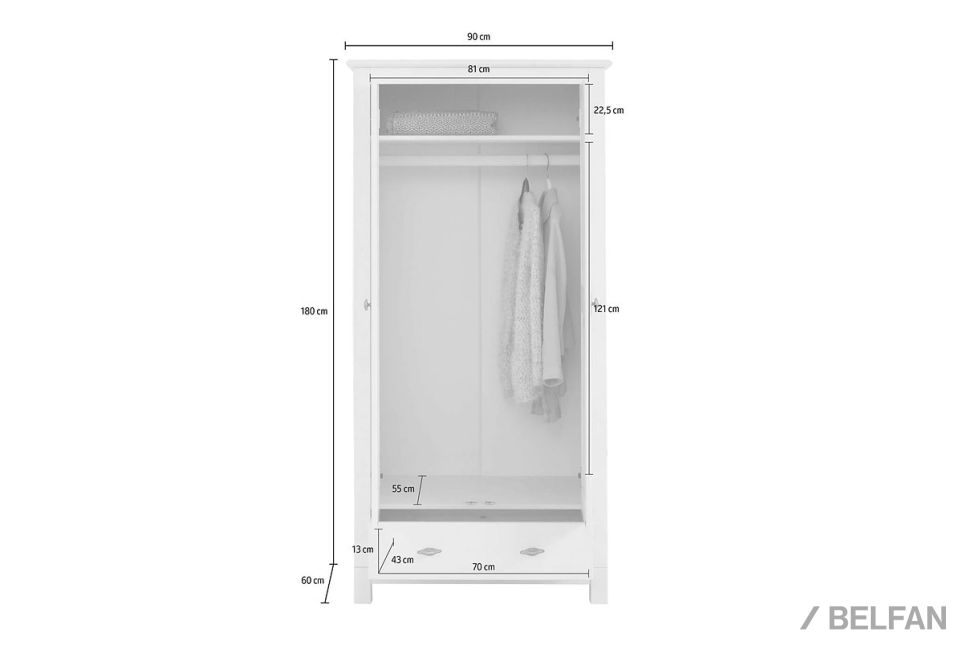 Шкаф для одежды 2-х дв. "Рауна" 21-180 массив сосны 3