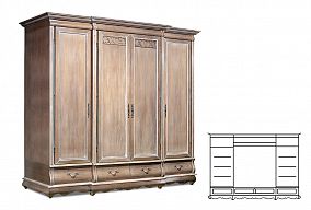 Шкаф для одежды "Оскар" 4-х дв. без зеркала