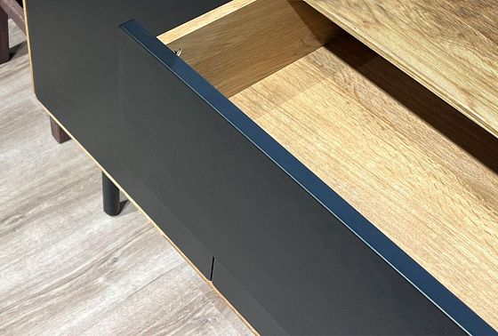 Тумба "Норман" 3 с нишей (левая) массив дуба, МДФ, металл 10