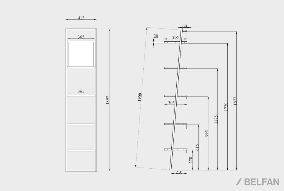 Стеллаж "Арт" 440 массив дуба, металл 4
