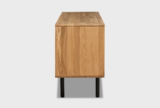 Тумба под ТВ высокая "Норман" 3 с нишей (левая) массив дуба, МДФ, металл 6