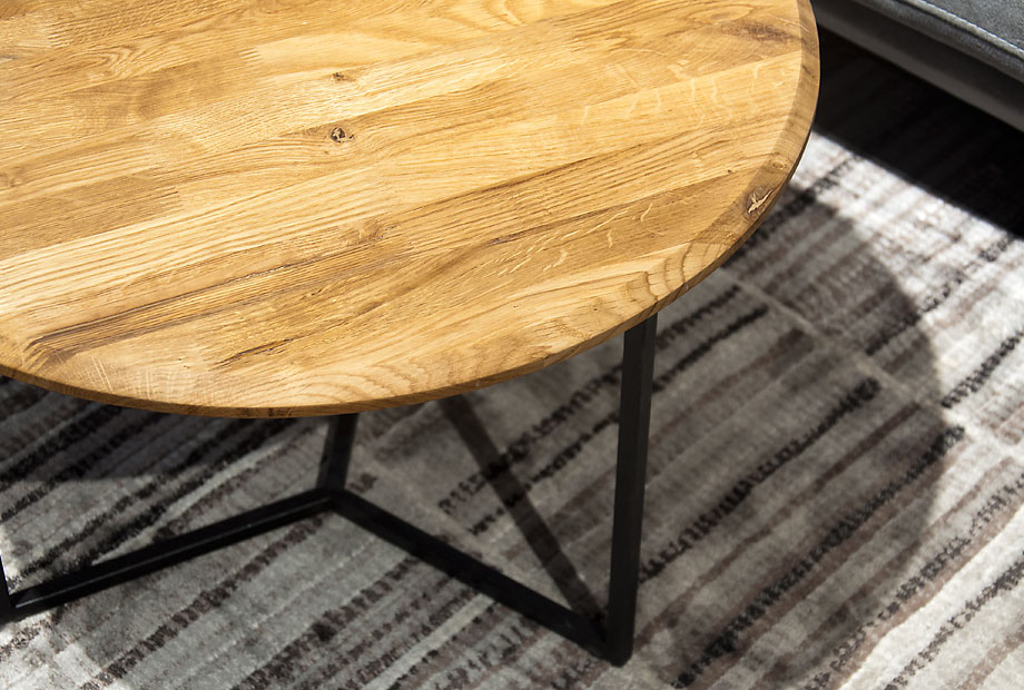 Стол журнальный "Art Collection" круглый 60 массив дуба, металл 2