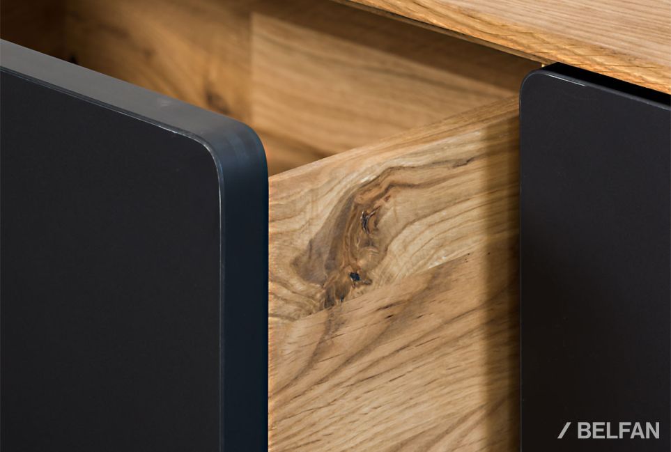 Тумба "Norman" 3 с нишей (левая) массив дуба, МДФ, металл 5