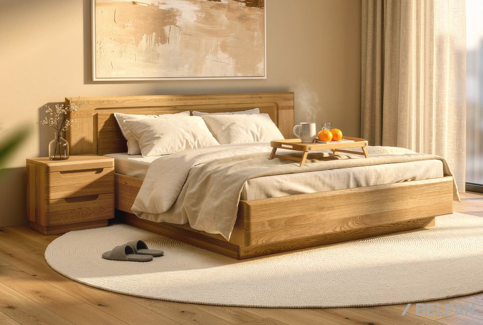 Кровать "Бремен" с подъемным механизмом массив дуба 1