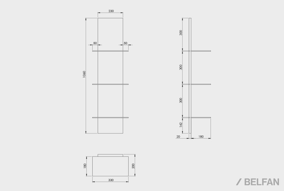 Полка настенная "Wallstreet" (стекло) массив дуба 6
