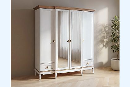 Шкаф для одежды 4-х дв. "Стюарт" (с зеркалом)