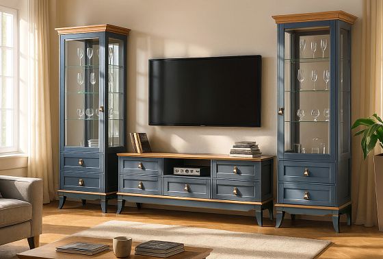 Тумба под ТВ "Стюарт" (с нишей) массив и шпон дуба 5