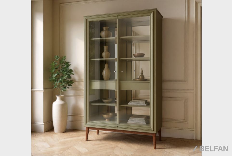 Витрина 2-х дв. "Сакраменто" массив и шпон дуба, МДФ 1