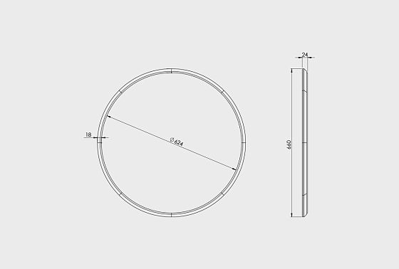 Зеркало настенное "Wallstreet" (круглое) массив дуба 4
