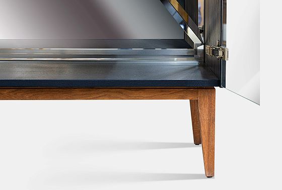 Тумба высокая "Сакраменто" (стекло) массив и шпон дуба, МДФ 11