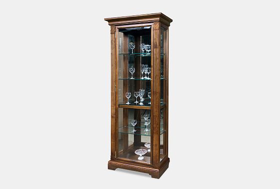 Шкаф с витриной "Престиж" 1 массив и шпон берёзы 2