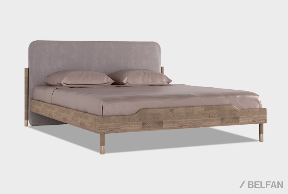 Кровать "Меридиан" (мягкое изголовье) массив дуба 1