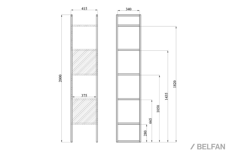 Стеллаж "Art Collection" 420 массив дуба, металл 2