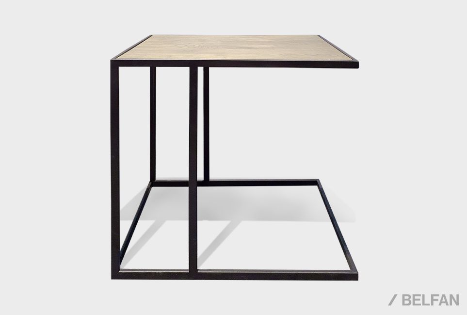 Стол кофейный "Art Collection" приставной массив дуба, металл 1