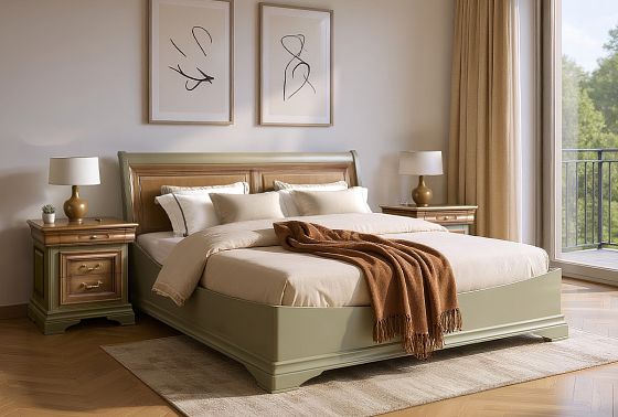 Кровать "Оливия" (низкое изножье) массив и шпон ольхи 9