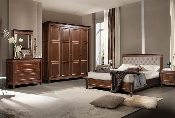 Кровать "Сиена" (мягкое изголовье) массив и шпон дуба, МДФ 5