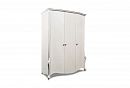 Шкаф для одежды 3-х дверный "Луиза"; белая эмаль с серебряной патиной