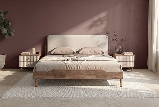 Кровать "Меридиан" (мягкое изголовье) массив дуба 5