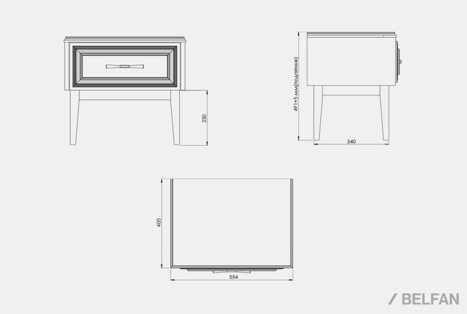 Тумба прикроватная "Сакраменто" массив и шпон дуба, МДФ 3