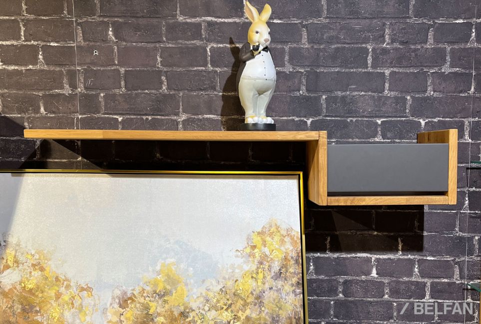 Полка с нишей "Уоллстрит" (правая) массив дуба, МДФ 2