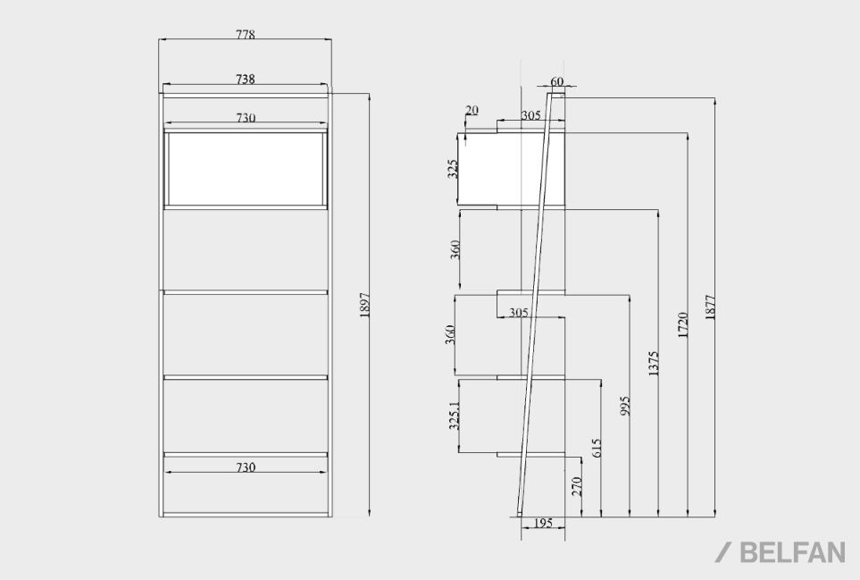Стеллаж "Art Collection" 445 массив дуба, металл 4