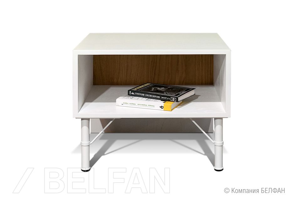 Тумба прикроватная "Extera" с нишей массив и шпон дуба, металл 1