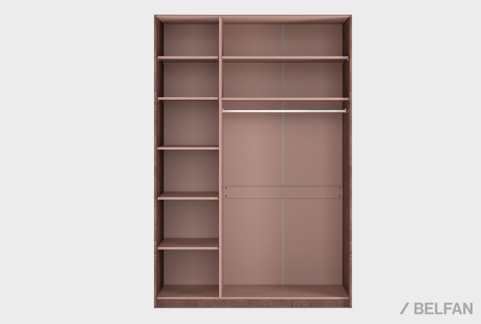 Шкаф для одежды 3-х дверный "Меридиан" (комбинированный) шпон дуба, МДФ 3