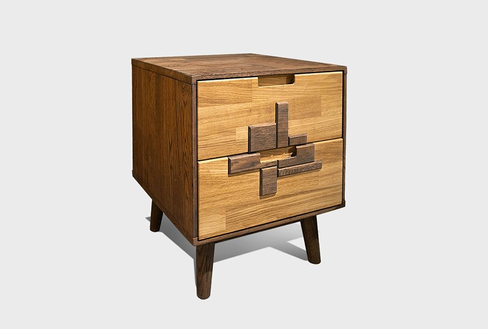 Тумба прикроватная "Irving Design"; графит, бейц-масло