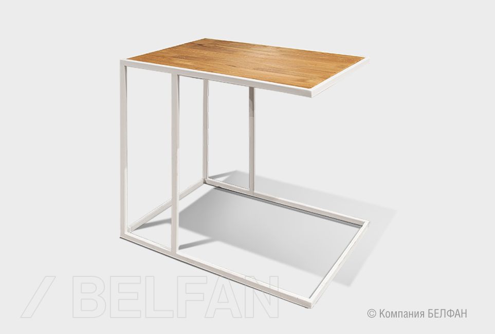 Стол кофейный "Art Collection" приставной массив дуба, металл 1
