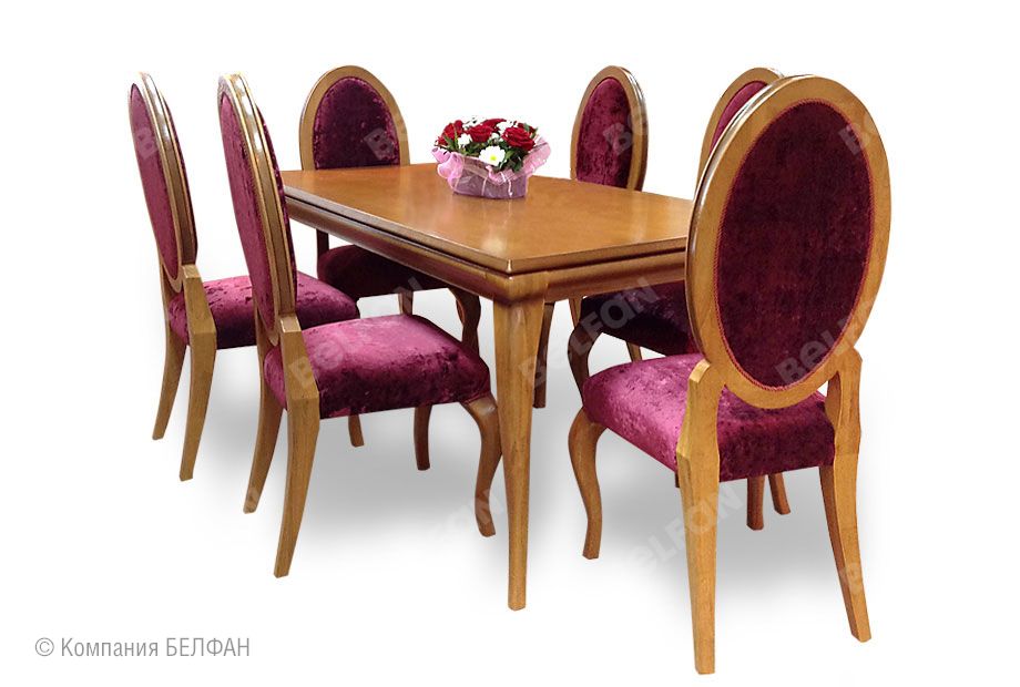 Стол обеденный "Луиза" массив и шпон дуба 1