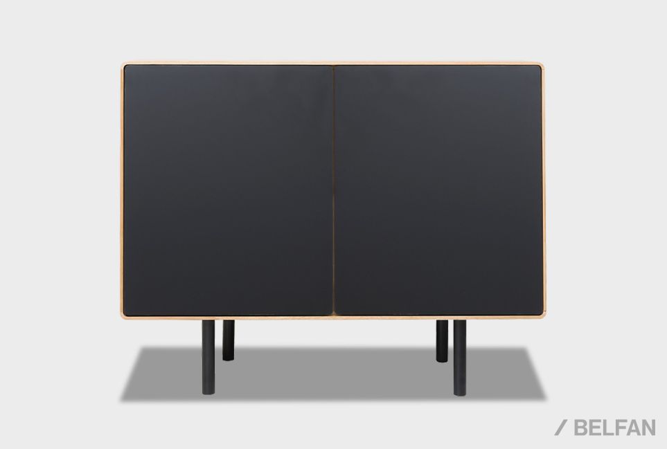 Тумба "Норман" 2 массив дуба, МДФ, металл 2