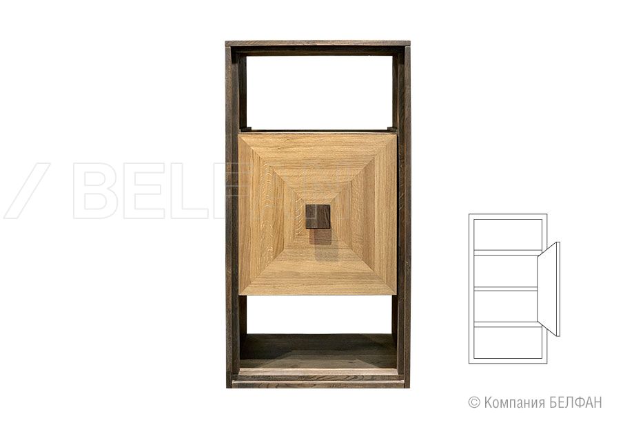 Модуль настенный "Cube Design" 2 (с нишей) массив и шпон дуба 1