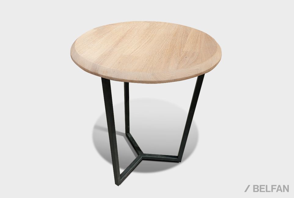 Стол журнальный "Art Collection" круглый 50 массив дуба, металл 1