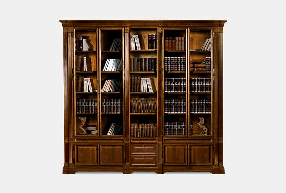 Набор мебели для библиотеки "Престиж-17.13" массив и шпон берёзы 3