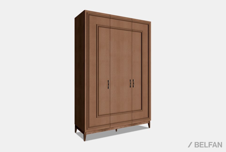 Шкаф 3-х дверный "Сакраменто" (с декором) массив и шпон дуба, МДФ 1