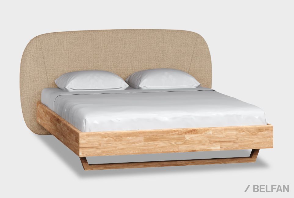 Кровать "Wallstreet" (мягкое изголовье высокое) массив дуба 1