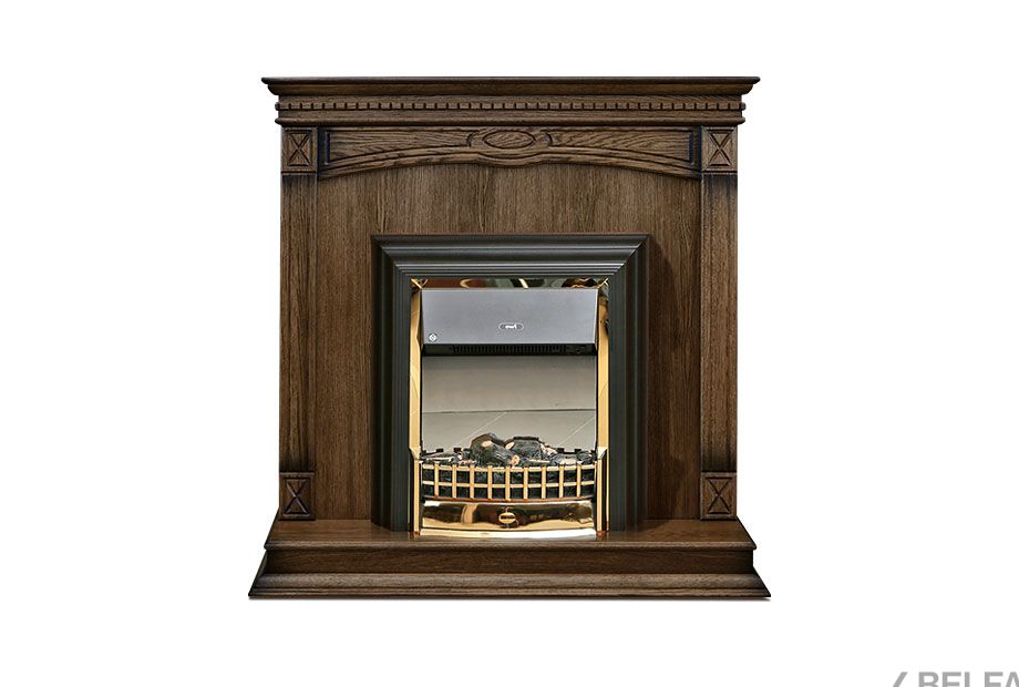 Подставка декоративная под камин "Верди Люкс 1" массив и шпон дуба 2