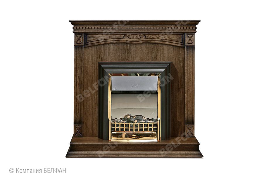 Подставка декоративная под камин "Верди Люкс 1" массив и шпон дуба 2