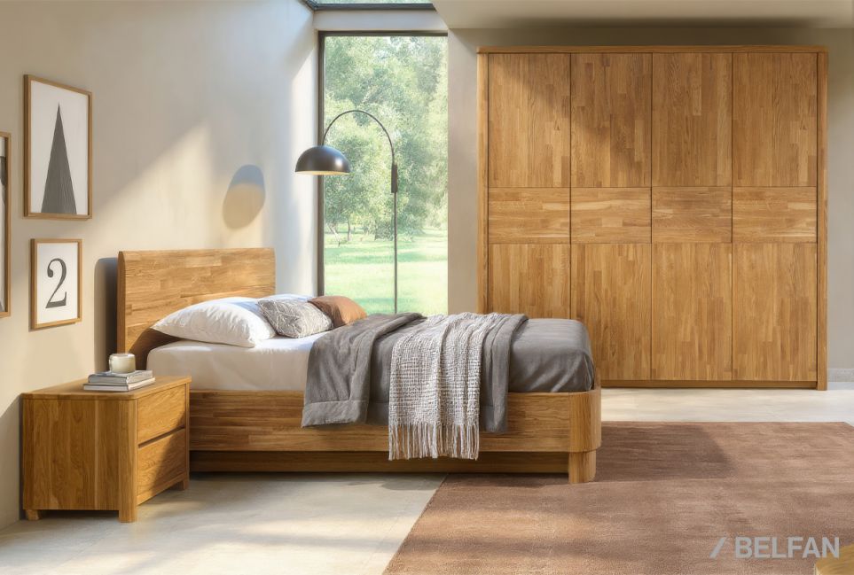 Шкаф для одежды 4-х дверный "Норд" (с ящиками) массив дуба 3