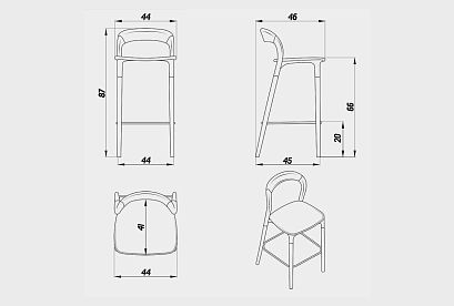 Стул "Лугано" полубарный; дуб натуральный