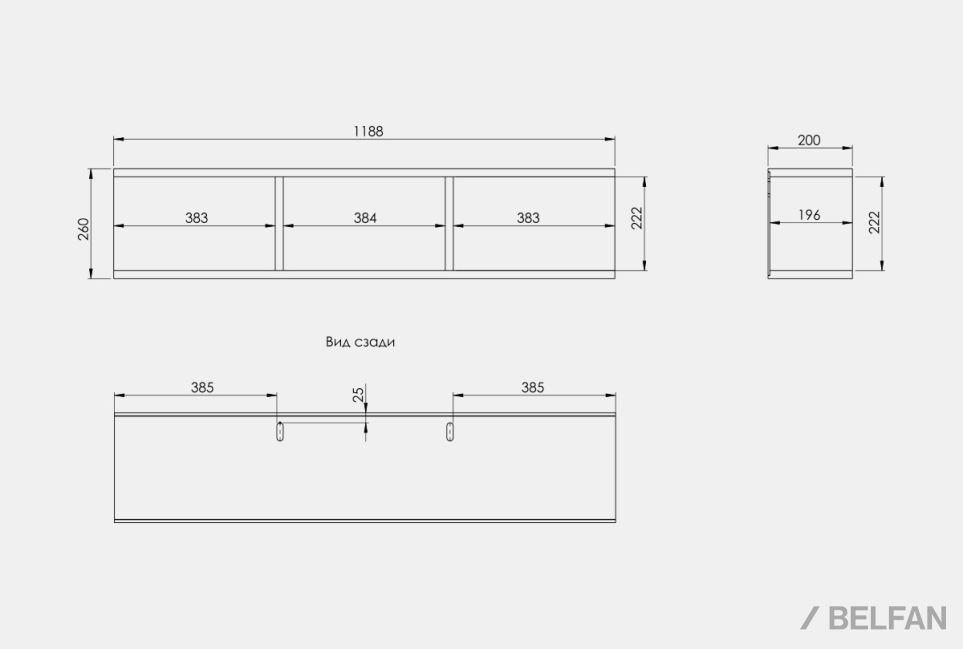 Полка настенная "Сакраменто" МДФ, шпон дуба 9